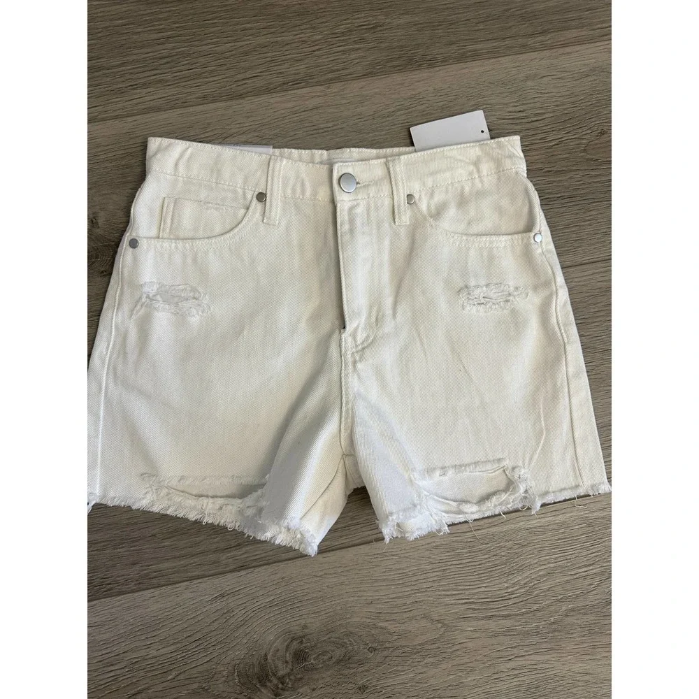 BP RIPPED WHITE DENIM SHORTS - Picture 6 of 13